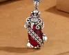 Collar Vintage de Moneda de Cobre Negro Teñido con Pixiu Grande y Granate Colgante Único Audaz Desgastado Moderno para Hombres y Mujeres