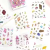 Pegatinas de colección de paisajismo de gestión de simulación, pegatinas de escena de casa en miniatura 3D, pegatinas para diario de manualidades infantiles