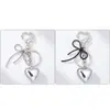 Llavero de Lazo de Corazón Simple Versátil Colgante de Llavero de Corazón de Metal Adorno para Llave de Coche Mochila