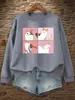 Sudadera de plátano de dibujos animados con estampado de gato, cuello redondo, todo a juego, jersey holgado para mujer, chándal de otoño, oveja