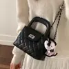 Bolso de Mano Pequeño para Mujer Moda Coreana Ins, Elegante y Versátil, Transfronterizo 2026 Bolso Cubo Acolchado con Cadena de Lujo Ligero Pequeño