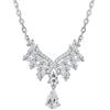 Colgante de alas de ángel de imitación de moissanita de color D importada de Estados Unidos, colgante de diamantes de imitación con gotas de agua para mujer.