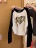 2025 Otoño Temprano Nuevo Estilo Otoño/Invierno Camiseta de Manga Larga Raglán para Mujer Capa Interior Capa Base Ajustada Top para Mostrar