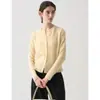 26 Principios de Otoño 100% Lana Merino Australiana Elegante Sencillo Cuello Redondo Suéter de Lana para Mujer Manga Larga Cárdigan de Punto Ligero