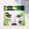 Pegatinas de Tatuaje de Halloween para Cara, Cejas y Ojos, Pegatinas de Tatuaje Temporales para Maquillaje, Decoración Facial, Pegatinas de Tatuaje con Purpurina