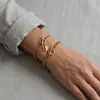 Pulseras Combinadas Multicapa Estilo Europeo y Americano Transfronterizas, Cadena Vintage Chapada en Oro de 18 Quilates OT, Acero de Titanio de Gama Alta Nicho al por Mayor