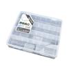 Caja divisoria rectangular de 4 rejillas, caja de plástico PP transparente con asa, caja de almacenamiento plegable para piezas de hardware R508