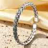 Pulsera de Acero de Titanio con Incrustaciones de Diamantes y Gypsophila, Resistente al Agua y que No se Desvanece, Chapada en Oro de 18 Quilates, Estilo Ins Versátil, Joyería para Pulsera, Europea y Americana Transfronteriza