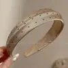 Faixa de cabeça de alta qualidade estilo coreano com aba larga, faixa de cabelo de tricô para outono e inverno, presilha para franja da testa, acessório de cabelo estilo vintage