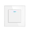 Interruptor de Pared con Panel de Vidrio Templado Estándar Europeo Tipo 82 Adecuado para Caja de Instalación Redonda Interruptor Medio Interruptor de Paso Directo Lote