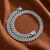 Corrente Cubana de 12mm Acessível Transfronteiriça Luxo Moda Versátil Liga de Metal Strass Mesmo Estilo para Homens e Mulheres Colar Cubano Fábrica de Origem