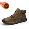 Sapatos Masculinos de Tamanho Grande Transfronteiriços Couro Genuíno Botas Martin Botas de Cano Alto Veludo Sapatos de Trabalho Inverno Outdoor Feitos à Mão Quentes Sapatos de Algodão Dropshipping