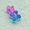Urso Transparente Duas Cores Gradiente Glitter Resina Mini Urso g Chaveiro Brincos Colar diy Joias Pingente
