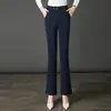 7063 outono Weila Calças boca de sino novas calças para mulheres de meia-idade mom meia-idade e idosos plus size outono e inverno stretch cintura alta todas as estações