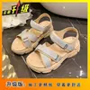 Sandalias Cómodas para Mujer, Moda Verano 2025 Versátil Plataforma Suela Gruesa Velcro Suela Suave Sandalias Deportivas de Playa
