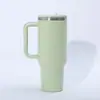 Taza de Hielo con Asa de 40 oz Transfronteriza de Acero Inoxidable 304 con Aislamiento al Vacío para Exteriores y Coche con Popote