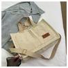 Bolso de mano de pana de gran capacidad, moderno, informal, coreano, portátil, bandolera, popular, para mujer