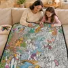 Manta DIY para Colorear Personalizada Transfronteriza Dibujo a Líneas Blanco y Negro Manta de Graffiti Manta de Pintura Interactiva Padre-Hijo para Niños Amazon