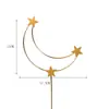 Hermosa estrella de cinco puntas de hierro forjado decoración de pastel de luna Luna tridimensional hueca Perla Luna Amor Corona enchufe para hornear
