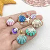 20 Tipos de Pingentes de Concha de Vieiras com Gotejamento de Óleo, Acessórios com Decoração de Pérolas Artificiais, Pingentes para Pulseira, Colar, Chaveiro DIY