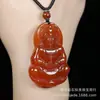 Colgante de Ágata Roja Tipo Hielo de Guanyin Buda para Hombres y Mujeres, Hebilla de Paz de Jaspe Rojo, Pixiu, Varios Colgantes, Transmisión en Vivo, En Stock
