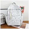 Mochila Estampada Tie-dye Feminina Cor Macaron Fresca Bolsa Escolar Leve para o Dia a Dia Nylon Casual Mochila para Aluno do Ensino Médio