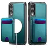 Funda para Teléfono Móvil con Soporte para Tarjeta Magnética Adecuada para Samsung S25 Galaxy A17 Anti-Caídas Dos en Uno Base Magnética Inferior Cubierta Protectora
