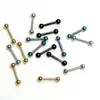Prego de Língua Galvanizado para Atacado Transfronteiriço, Prego de Osso da Orelha Multicor, Prego de Língua Pintado em Aço Inoxidável, Joias para Piercing de Unha Venda Direta da Fábrica