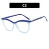 Gafas planas de estilo ojo de gato, de moda, irregulares, con montura antiluz azul, para mujeres transfronterizas, con montura de gafas de celebridades cibernéticas.