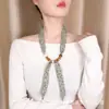 Estilo Pastoral Fresco Floral Bordado Seda Lenço Longo Tira Doce Versátil Fita Decoração Camiseta Casual Lenço Feminino