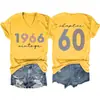 Capítulo 60 1966 Vintage Amazon Ebay Sitio Web Independiente Camiseta Cómoda y Elegante de Mujer con Cuello en V y Mangas Cortas