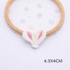 Nuevos accesorios de orejas de conejo de peluche bordado diy tela tocado horquilla ropa anillo para el cabello accesorios de material semiacabado
