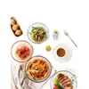 Apto para Microondas y Horno, Plato para Hornear de Vidrio Espeso, Plato para Cocinar Pescado al Vapor, Vajilla, Bandeja para Hornear de Vidrio Resistente a Altas Temperaturas para el Hogar