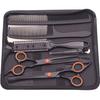 Tijeras de peluquería de tornillo de 6 pulgadas de alto, tijeras planas, tijeras de entresacar, alta calidad, negro, naranja, delgadas, herramientas de peluquería domésticas, corte de cabello