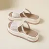 Pantuflas Tejidas de Suela Gruesa Estilo Retro de Nicho de Moda para Mujer, Nuevo Estilo Verano 2026, Versátiles con Faldas, Sandalias sin Cierre