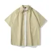 Camisas Casuais Masculinas de Manga Curta Transfronteiriças Estilo Japonês Simples Tendência Marca Solta Tamanho Grande Camisas Casuais de Manga Curta para Homens