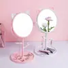 Amazon Moda Espejo de Orejas de Gato Espejo Cosmético Espejo de Escritorio Multifunción para Colocar Pendientes Espejo Único HD
