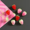 Dibujo Animado 3D Fresa Simulación Juguete de Comida Fruta DIY Accesorios para Funda de Teléfono Pasador Llavero Colgante Piezas de Resina