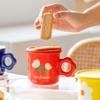 Taza de cerámica con flores, bonita taza con tapa, taza de agua para parejas, taza de mujer, diseño con sentido del hogar, taza de café estilo