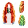 Peluca de Mascota Larga y Ondulada con Bloques de Color Degradados, Universal para Gatos y Perros, Banda para la Cabeza Ajustable a Presión, En Stock desde la Fuente