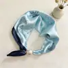 Bufanda de Seda de Moda Estilo Coreano para Primavera y Verano, Bufanda de Seda Magnética para Mujer, Bufanda de Perlas de Alto Nivel para Clavícula, Accesorio de Bufanda