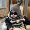 Cuello para bebé de otoño e invierno, gorro lindo con orejas para niños y niñas, gorro cálido a prueba de viento, gorro de lana tejido, gorro infantil