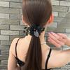 Estilo coreano de alta qualidade organza strass folha intestino grosso faixa de cabelo feminino acessórios de cabelo corda de cabelo corda de cabelo simples acessórios de cabelo elástico