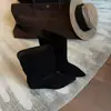 Primer encuentro no agotador~ Botas de gamuza con punta y tacón oculto de 5 cm, nuevas para el invierno 2026, estilo slouch de caña media con doblez