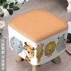 Funda para taburete de madera, funda para taburete cuadrado pequeño de madera maciza, cobertura completa, engrosada, para uso doméstico, taburete para cambiarse los zapatos, funda a prueba de polvo, tela elástica