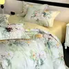 Juego de Ropa de Cama de Algodón 100% de Alta Gama Impreso Digitalmente de Cuatro Piezas con Funda de Edredón Individual de Algodón Puro para Dormitorio de Estudiante Juego de Tres Piezas