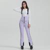 Calça de Esqui Feminina com Suspensórios, Macacão de Neve Impermeável Peça Única, Calça de Neve Quente Forrada com Fleece para Uso Externo no Inverno