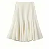 Saia franzida estilo coreano para mulheres, nova saia sereia emagrecedora de cintura alta para verão e outono, saia de comprimento médio slim fit e com caimento
