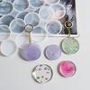 Molde de Resina DIY para Colgante de Parche de Airbag Redondo de Ocho Eslabones Molde de Silicona para Encanto de Mochila Redondo de Ocho Eslabones Llavero Resina Pulido