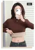 Top térmico para mujer con forro de forro polar compuesto de zorro plateado, cuello semi-alto, engrosado, nuevo top cálido de otoño e invierno con cuello medio-alto